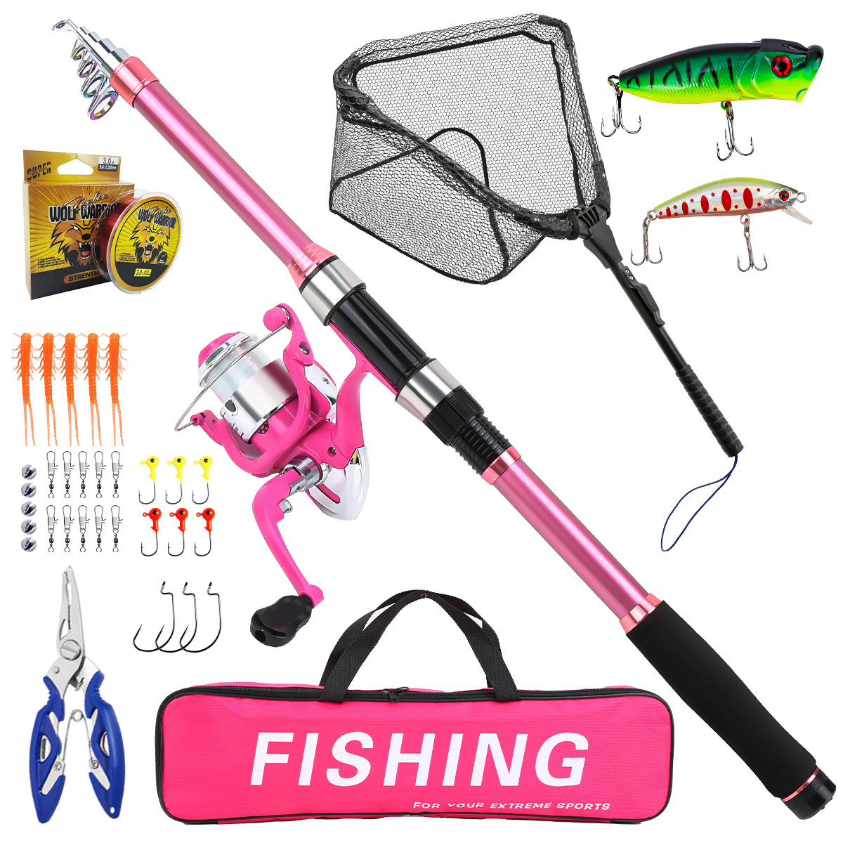 Fishing Equipment Online - Visset complete set met telescopische hengel