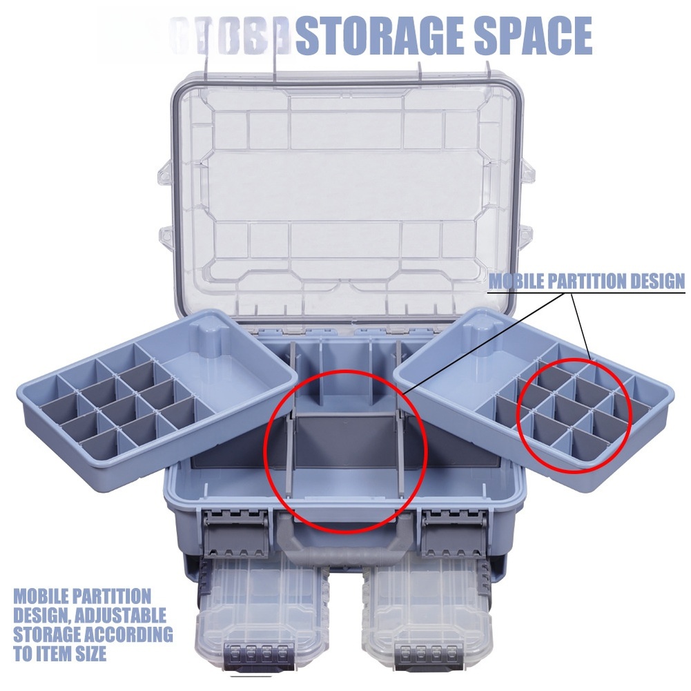Fishing Equipment Box - 1pc waterdichte dubbellaagse draagbare visgereidoos voor